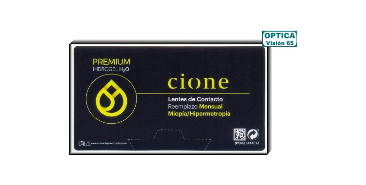 Cione PREMIUM HIDROGEL H2O Mensual - Miopía-Hipermetropía (6 Lentillas)