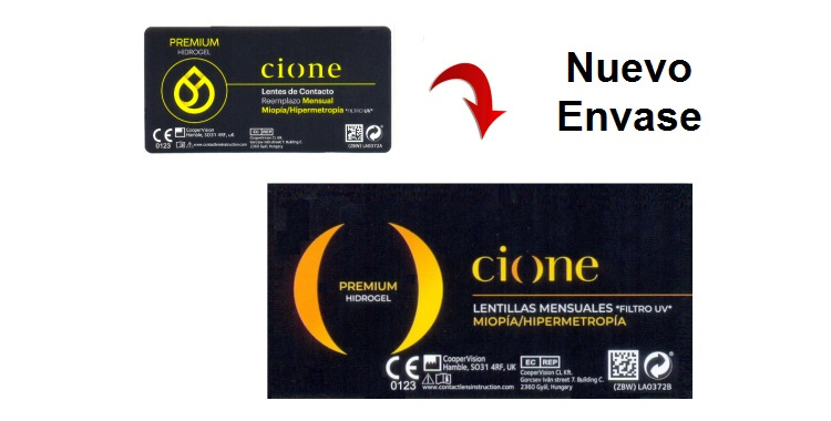 Cione PREMIUM HIDROGEL Mensual - Miopía-Hipermetropía (6 Lentillas)