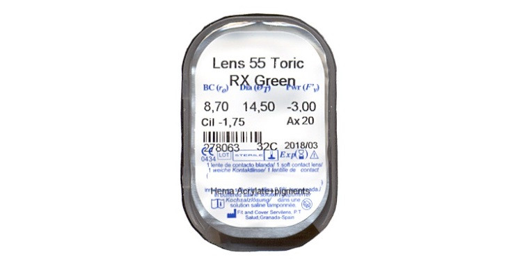 Lens 55 Toric Colors RX (1 Lentilla)